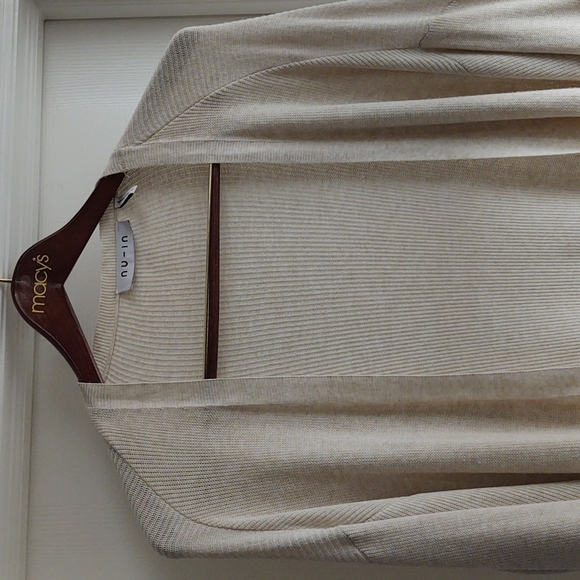 nu-in Long Balloon Sleeve Cardigan Sweater Viscose cream soft Made in Portugal - Picture 2 of 12